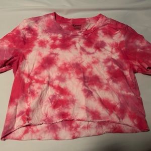PINK tye dye crop tee